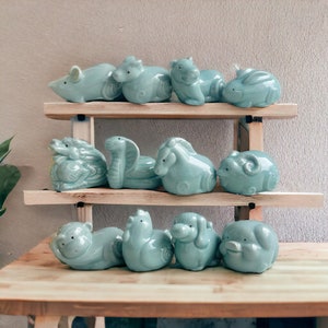 Year of The Dragon Home Decor Lunar New Year Gift Ceramic Chinese Zodiacs Decorations For Housewarming Gift Wedding Gift