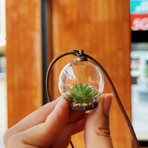 Cute Succulent Terrarium Necklace Christmas Gift For Mom Vintage Mini Plants Friendship Necklace Get Well Soon Gift