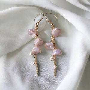 Flower Earrings For Birthday Gift For Mom Lunar New Year Cute Earrings Lily of The Valley Dangles For Bridal Jewelry