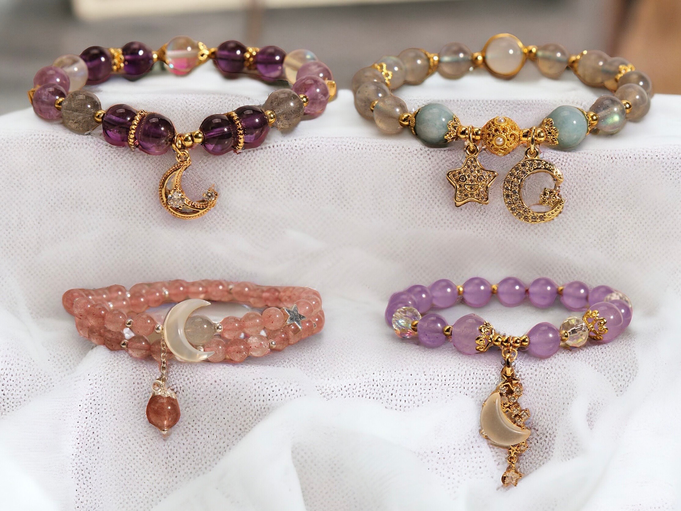 CROSSING STAR & MOON BRACELET(2JU0297)K10 ブレスレット