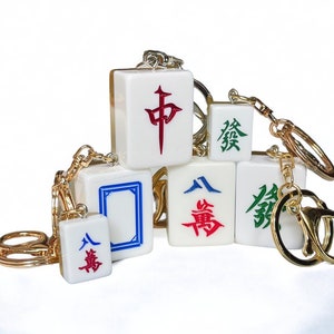 Mahjong keychain set cute keyring good luck charms for birthday gift for Mahjong lovers Gift for mom best friend gift