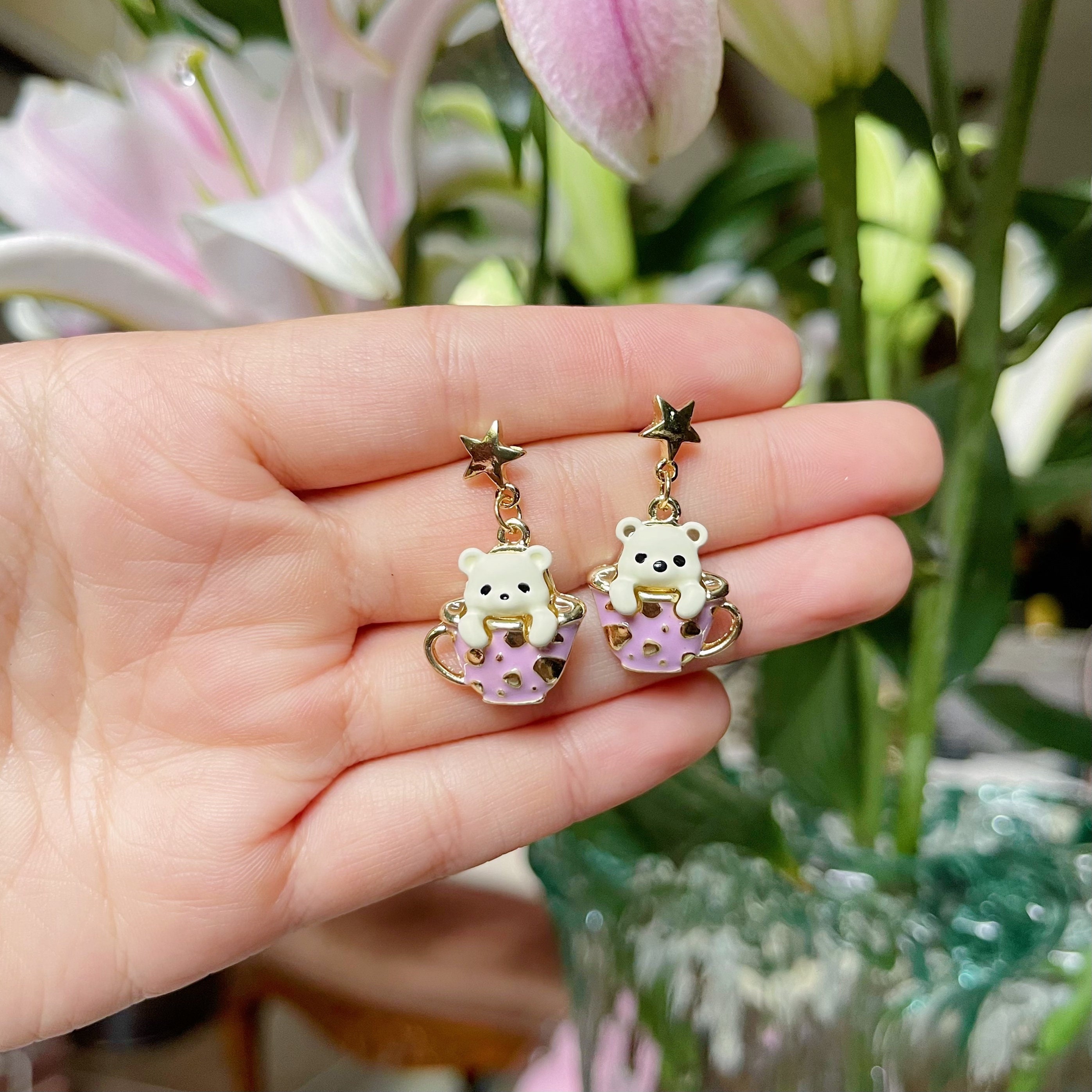 Earrings SHIPPŌ Earrings BEAR White Mammoth Ivory Zuni Polar Bear Earrings – Alaska Best Shopping