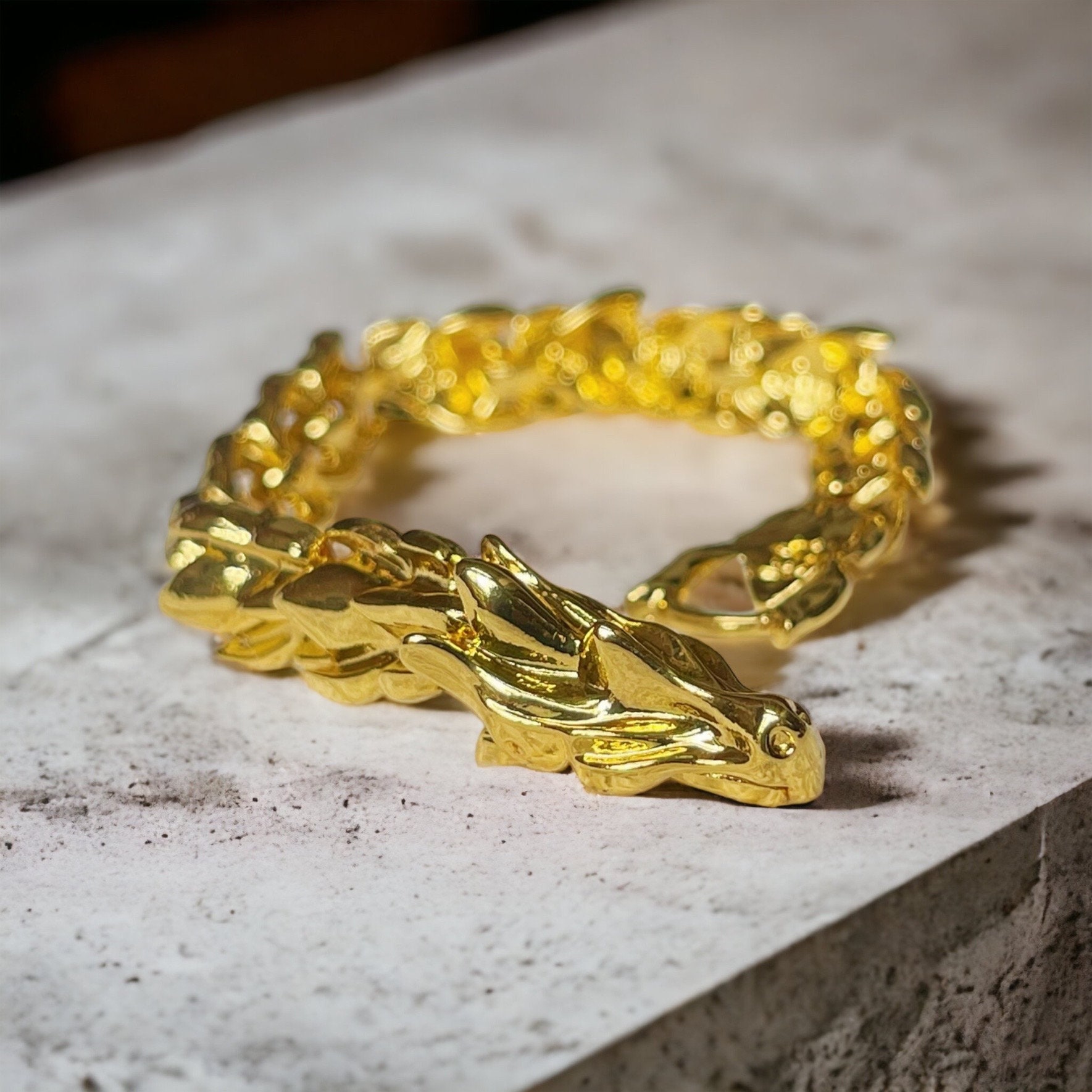 Buy Fine Gold Bangle Dragon Phoenix Bracelet 14k Gold, Traditional Chinese Gold  Bracelet, Two Tone Gold Bangle, Wedding Gift for Her Online in India - Etsy