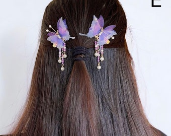 Cute Butterfly Hair Pin For Lunar New Year Gift Hanfu Hair Accessory Kawaii Valentines Day Gift For Girlfriend