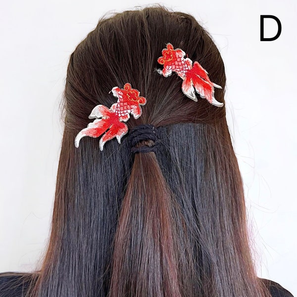 Bonito pasador de pelo de pez Koi para regalo de Año Nuevo Lunar, accesorio para el cabello Hanfu, decoraciones para el cabello de Año Nuevo Chino, regalo para mejor amigo