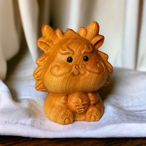 Año de la serpiente, dragón de madera, decoración del hogar, regalo de inauguración de la casa, lindo juego de figuras de animales, zodíacos lunares chinos para regalo de boda