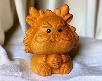 Wood Dragon Home Decor Lunar New Year of The Dragon Chinese Zodiacs Decorations For Housewarming Gift Wedding Gift