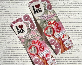 Sticker Collage Bookmark: Girly Bookish Gift