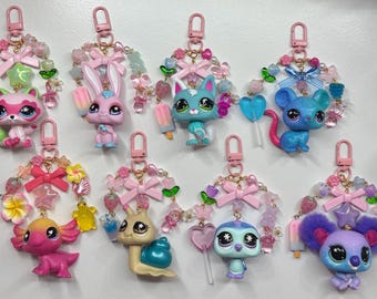 Handmade Littlest Pet Shop Keychains with Charms