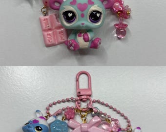 Handmade Littlest Pet Shop Mommy & Baby Keychains with Charms