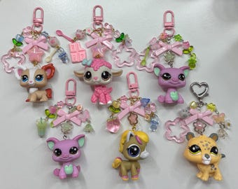 Handmade Littlest Pet Shop Keychains with Charms