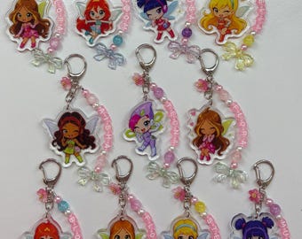 Handmade Winx Club Fairy Keychains with Charms