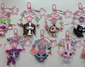 Handmade Littlest Pet Shop Keychains with Charms