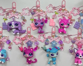 Handmade Littlest Pet Shop Like Nastya Keychains with Charms