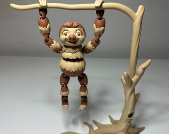 Flexi Sloth and Tree Fidget Sensory Articulated Play Set