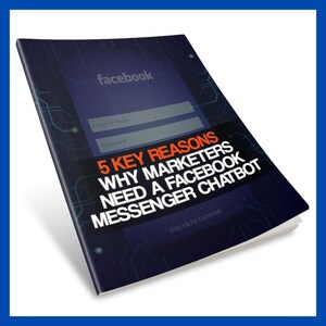 Może przedstawiać: Niebiesko-czarna grafika cyfrowa z tekstem "facebook" i "5 KLUCZOWYCH POWODÓW, DLACZEGO MARKETERZY POTRZEBUJĄ CHATBOTU FACEBOOK MESSENGER".