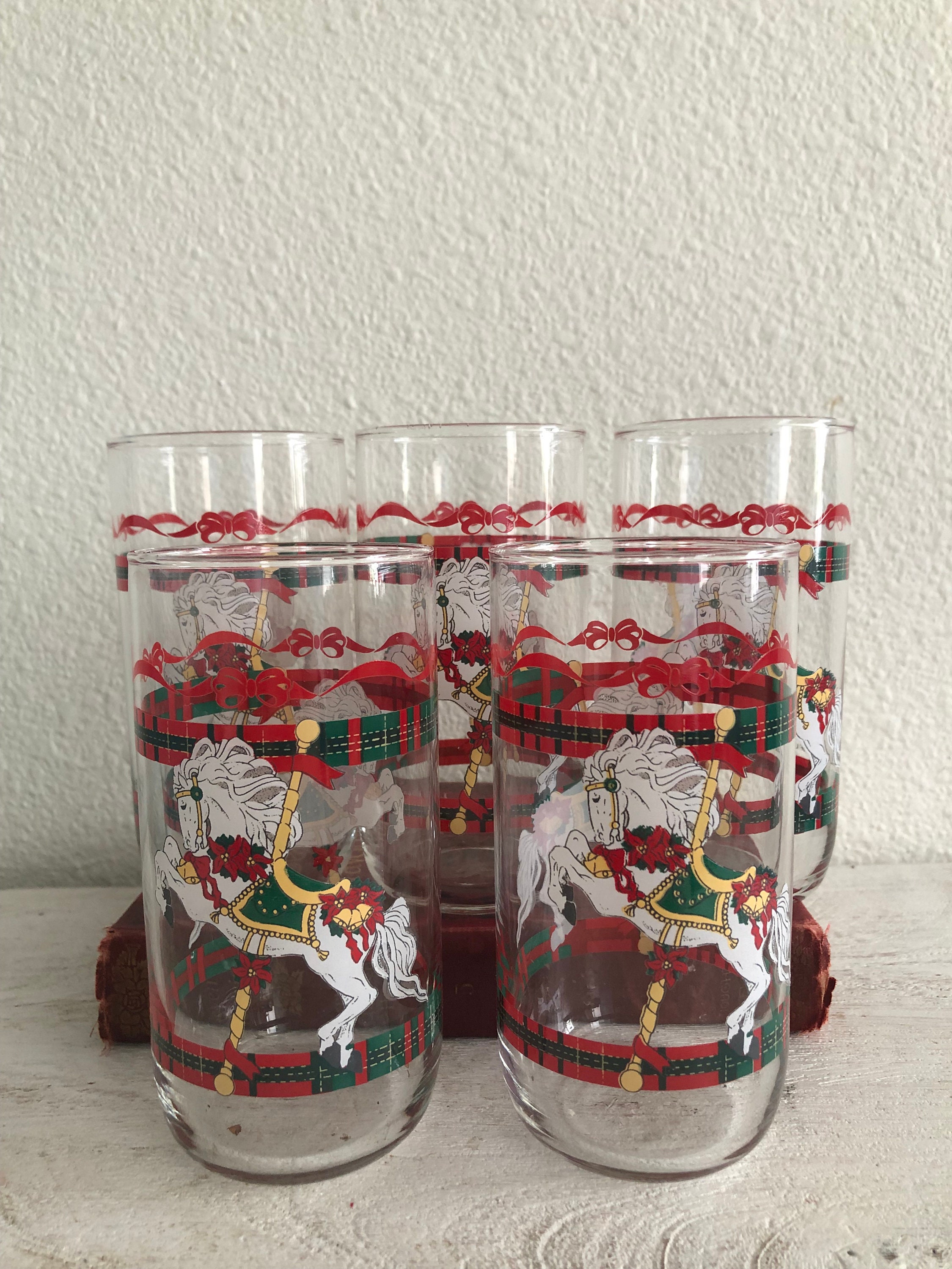 Mid Century Libbey Santa Drinking Glasses- Set of 12