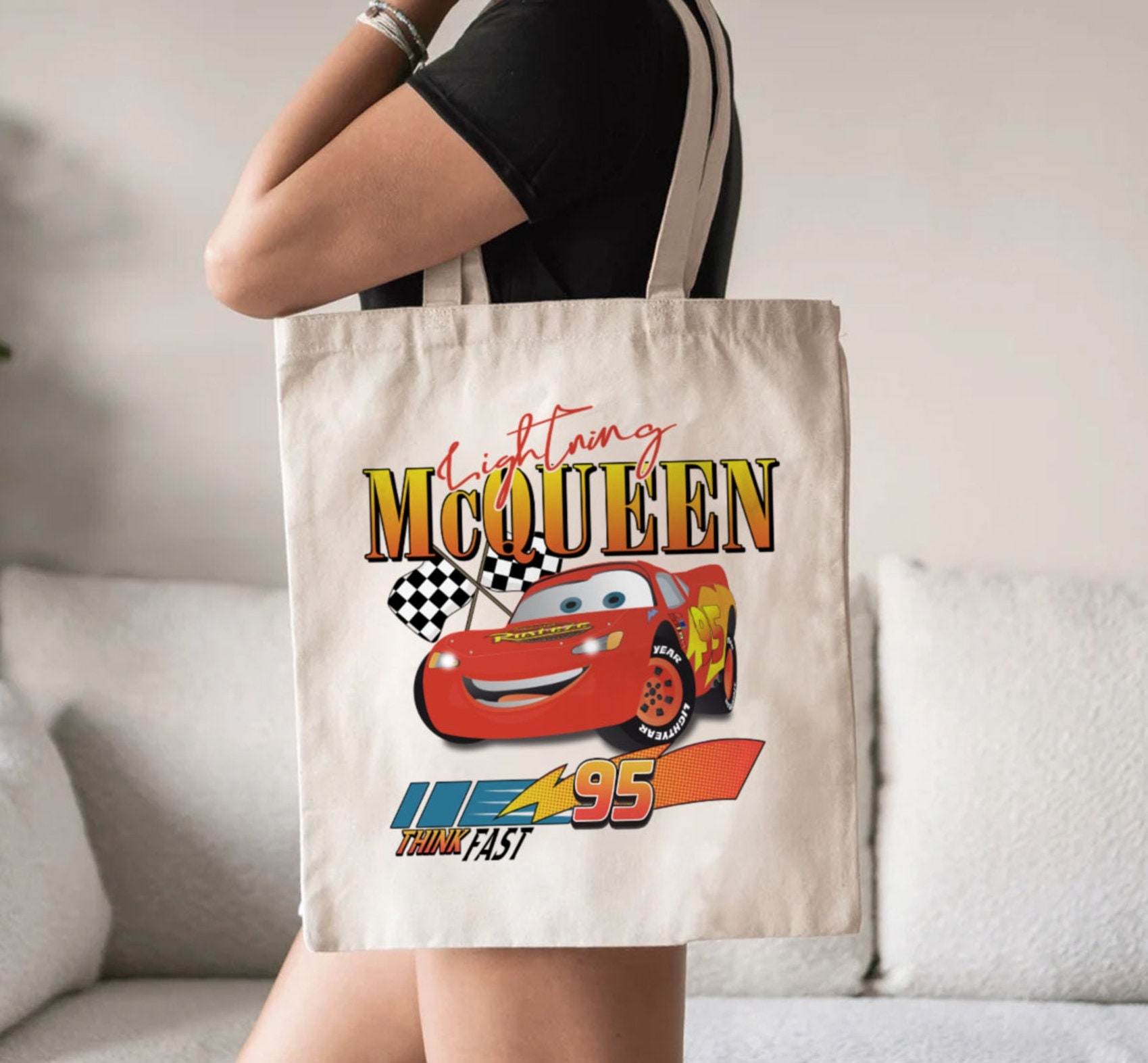 Lightning Mcqueen Tote Bag Aesthetic Tote Bag Mc Queen - Etsy