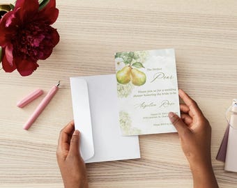 The Perfect Pear/Pair Bridal Shower Invitation Template