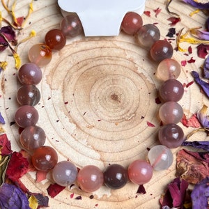 Natural, high quality, polished red agate bracelet