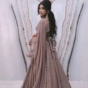 Light Brown Lehenga style Choli Semi-Stitched Lehenga Choli
