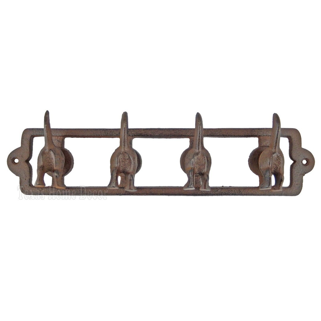 Dog Tail Coat Rack Cast Iron Wall Mounted Leash Hanger Towel Etsy