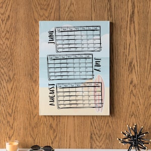 Fun and Cute Summer Calendar Poster Digital Download Printable