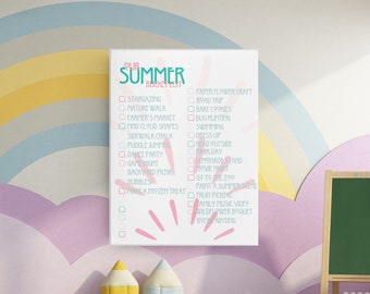 Intentional Family Bucket List Bright Simple Wall Art Children's Summer Activities Chart Downloadable Poster