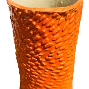 Handmade Small Pottery Vase: Bright Orange Ceramic Clay Bud Vase