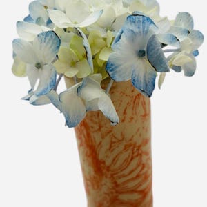 Handmade Ceramic Vase: Orange Floral Boho Decor-Ek Pottery Shop/Ek Designs Studio shop