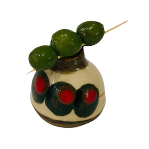 Ręcznie robiony mały wazon ceramiczny: Wazon z gliny oliwkowej