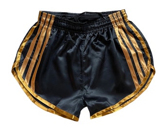 Black Sleek Nylon Satin Retro Shorts: Channeling Elegance and Sporty Athleticism