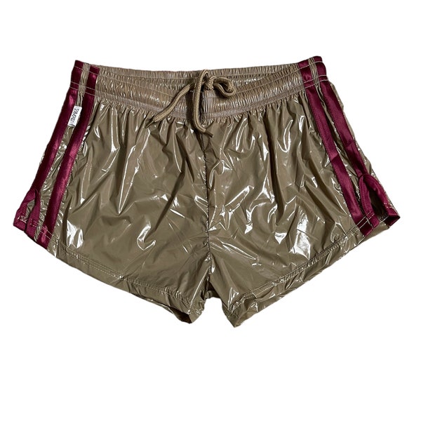 Short de sprint de sport en nylon PU avec short rétro élastique