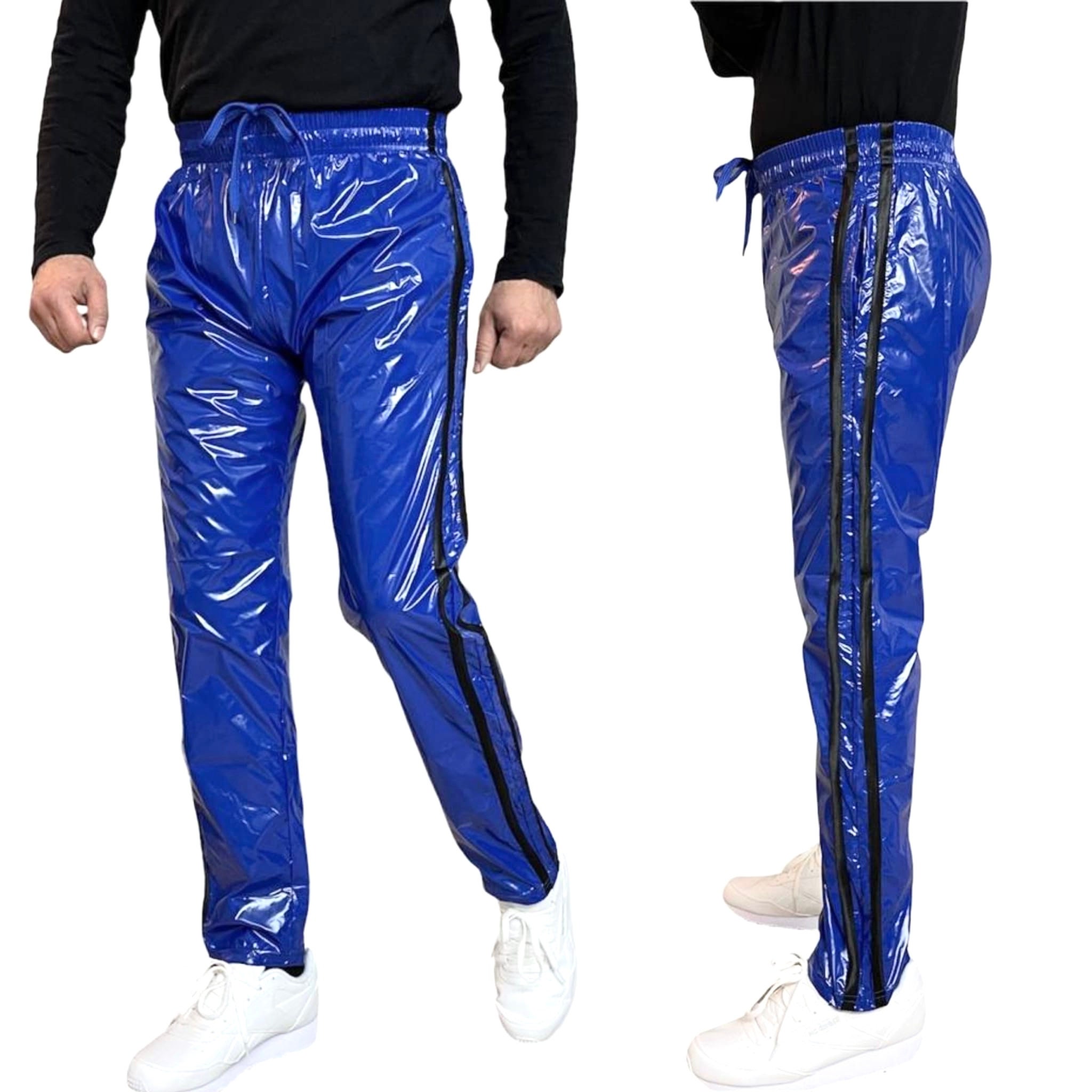 Beatrix Twin Stripe Wet Look PVC High Waist Shiny Pants 8-16