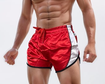Men’s Glossy Satin Fitness Shorts – Lightweight Sport & Training Performance Short