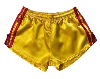 Sprint in Style: Sporty Retro Chic with Nylon Satin Shorts