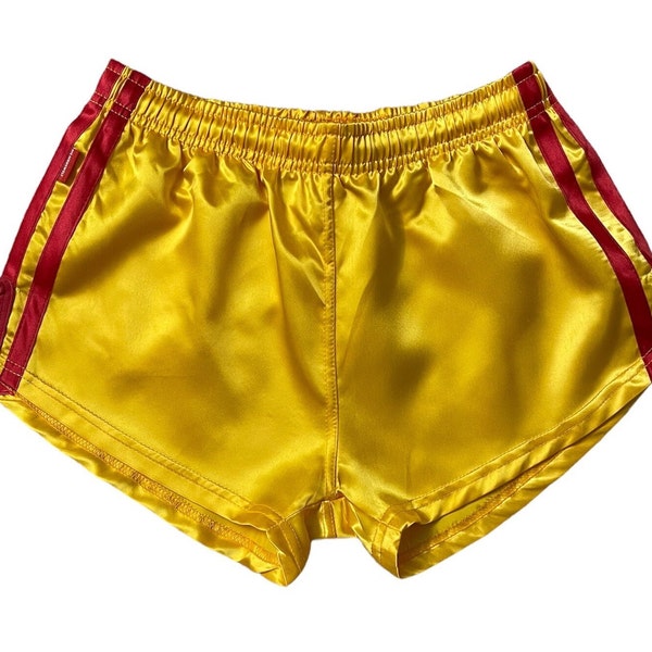 Sprint in Style: Sporty Retro Chic with Nylon Satin Shorts