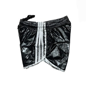 Black Sprinter Shorts: Black PU Nylon Sport Short Bild 3