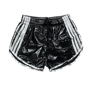 Black Sprinter Shorts: Black PU Nylon Sport Short Bild 1