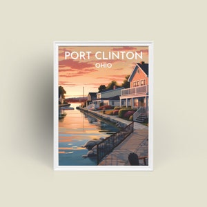 Port Clinton Ohio Retro Kunstdruck, Port Clinton Vintage Stadtbild Druck, Port Clinton Mid-Century Modern Wand Kunst Druck, Digitaldruck