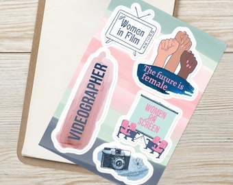 Women in Film Sticker Sheet, glänzende Filmemacher Sticker