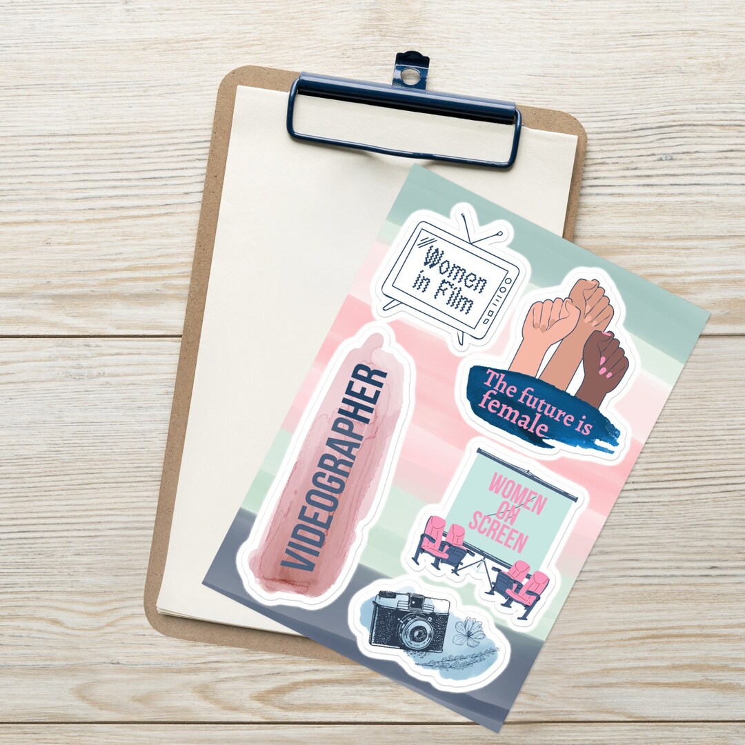 Women in Film, Female Filmmaker Sticker Sheet, Chic Cute Stickers for