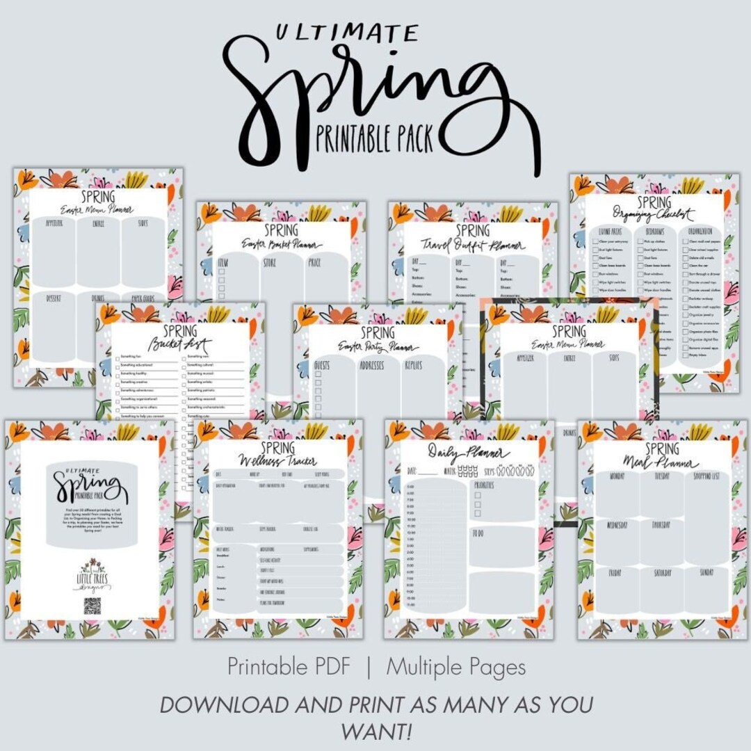 PDF Printable Spring Planner Daily Weekly 3-month Planner Habit Tracker ...