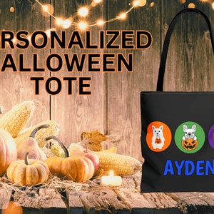 Personalized Bag | Trick or Treat Bag | Halloween Tote Bag | Custom Candy Bag | Kids Halloween Bag | Custom Halloween Gift | Candy Bucket