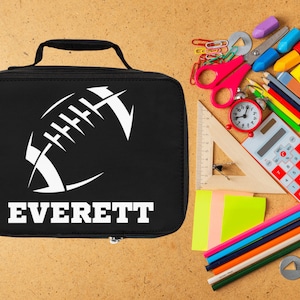 Childrens Football Lunch Bag | Personalized Kids Lunch Box | Insulated School Lunch Bag | Football Backpack | Custom Lunch Box | Custom Gift