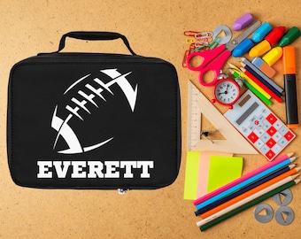 Personalized Football Lunch Bag: Insulated Kids Lunchbox