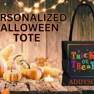 Personalized Bag | Trick or Treat Bag | Halloween Tote Bag | Custom Candy Bag | Kids Halloween Bag | Custom Halloween Gift | Candy Bucket
