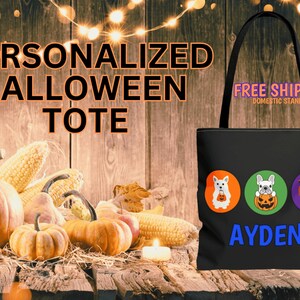 Personalized Bag | Trick or Treat Bag | Halloween Tote Bag | Custom Candy Bag | Kids Halloween Bag | Custom Halloween Gift | Candy Bucket