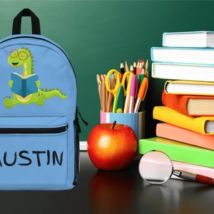 Custom Bookbag | Personalized Bag | Kid&#39;s Bookbag | Back to School | Kids School Backpack | Dinosaur Bag | Personalized Gift | School Bag