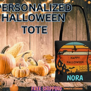 Personalized Bag | Trick or Treat Bag | Halloween Tote Bag | Custom Candy Bag | Kids Halloween Bag | Custom Halloween Gift | Candy Bucket